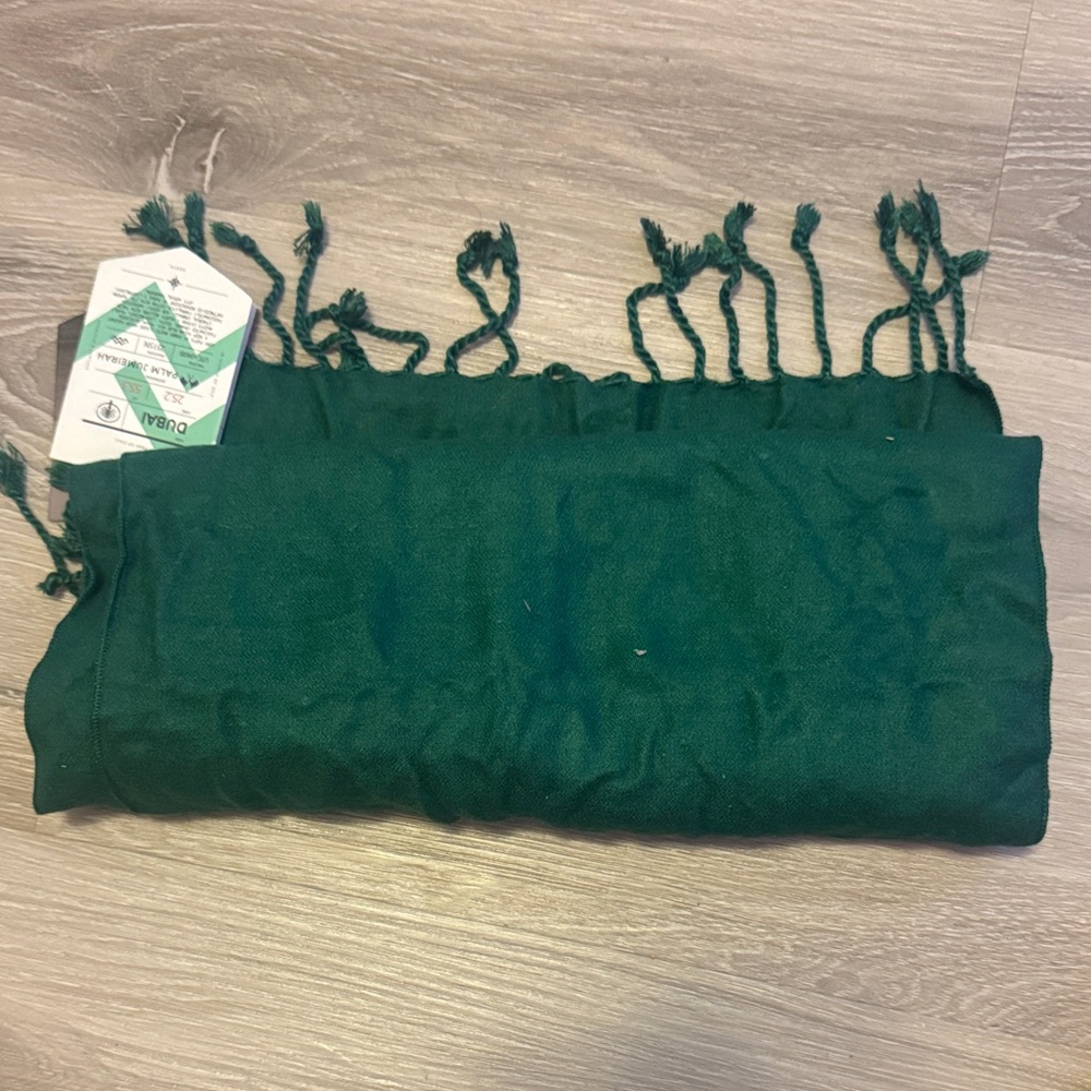 Green Fringed Scarf